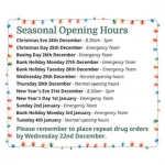 Seasonal opening hours for Garston farm & equine clients